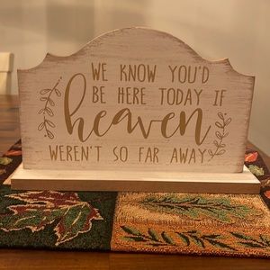 Wedding Sign, wooden, white and gold, 9”x7”x2.5”